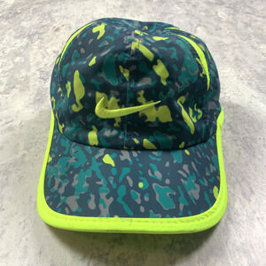 Nike Hat Womens One Size Green Camo Dri-Fit Running Tennis Golf Gym Athletic Cap
